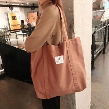 

Simple Canvas Women Shoulder Bag Fashion Large Capacity Travel Daily Handbag Elegant Ladies Retro Shopping Totes Bolsas Mujer