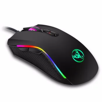 

HXSJ 7Colors Luminescence Gaming Mouse 7Buttons 7200Dpi Programmable Buttons RGB Backlight Wired Mice For Gamer