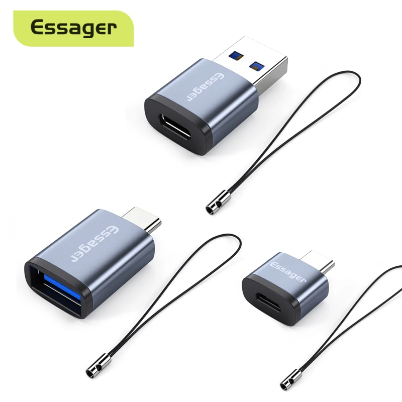 Essager USB 3.0 Type-C OTG Adapter Type C USB C Male To USB Female Converter For Macbook Xiaomi Samsung S20 USBC OTG Connector usb to iphone converter