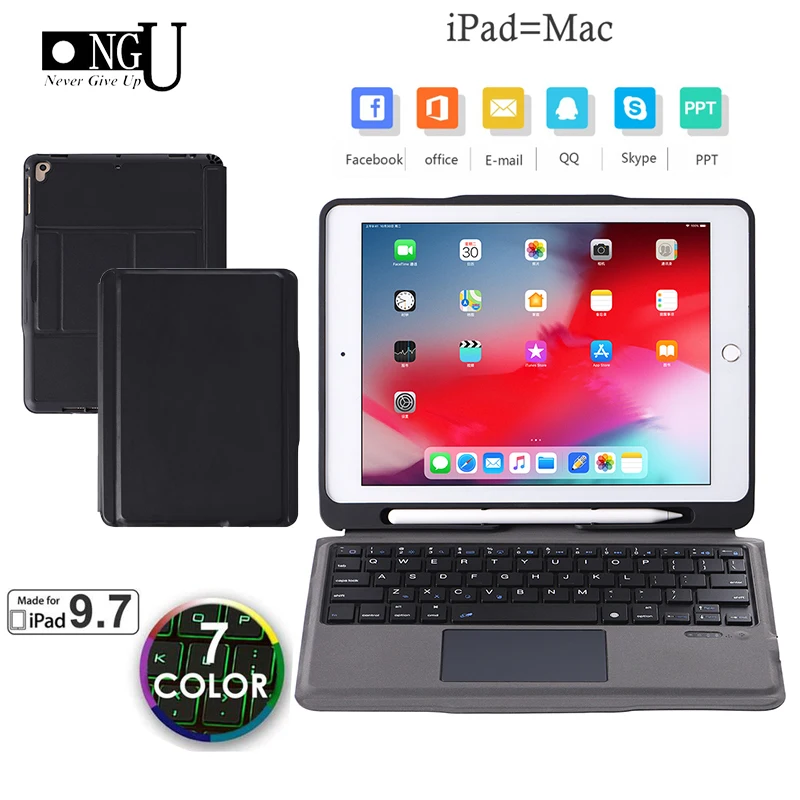 Touchpad Keyboard Case For Ipad 9.7 2017 2018 5th 6th Gen Bluetooth