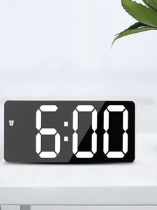Акрил/зеркало цифровой будильник Голосовое управление (питание от батареи) настольные часы Повтор ночной режим 12/24 ч электронный светодиод...