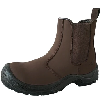 

British fashion men big size steel toe covers working boots cow leather worker shoes spring autumn security boot chelsea botas