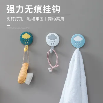 

A2914 Stall Supply of Goods Hook Kitchen Wall Hangers Plastic Door Hook Hook Bathroom Wall Seemless Coat and Cap Adhesive Hook