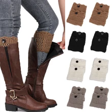 1 пара, женские зимние гетры, акрил, шерсть, вязанные носки для обуви, манжеты