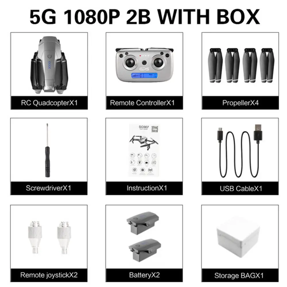 SG907 gps Дрон с 4K 1080P HD двойной камерой 5G Wifi RC Квадрокоптер оптическое позиционирование потока складной мини Дрон VS E520S E58 - Цвет: 1080P 2battery Foam