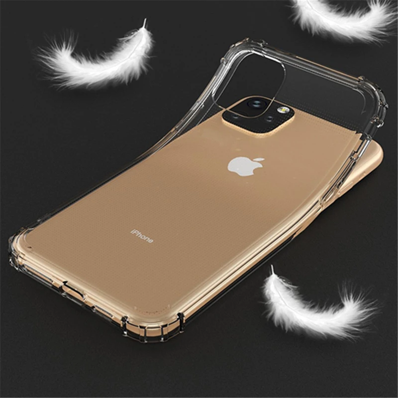 iphone 12 pro case Strong Protection Crystal Clear TPU Cover for Iphone 13 12 Mini 11 Pro Max X XR XS 6 6S 7 8 Plus SE 2020 Anti-knock Fitted Case best iphone 12 pro case