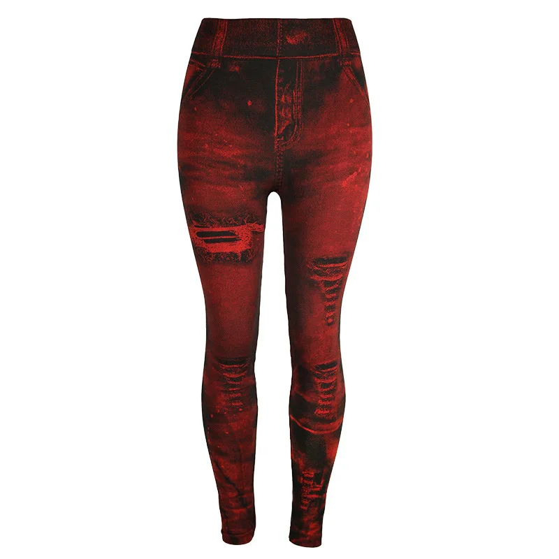 Высокая талия тренировки Леггинсы серый красный Модные женские высокие эластичные облегающие леггинсы базовые джинсы плюс размер 3XL карандаш брюки