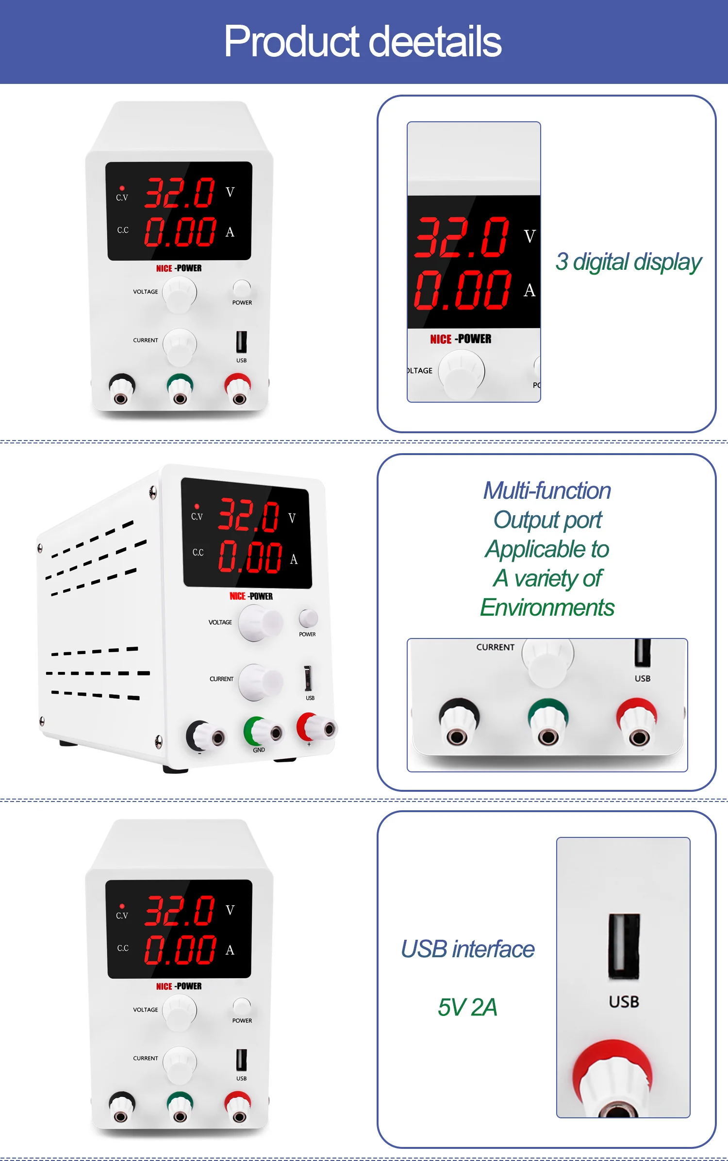 30V 10A Laboratory DC Power Supply Adjustable Switching Bench Source Digital Voltage And Current Regulator R-SPS Series 30 V