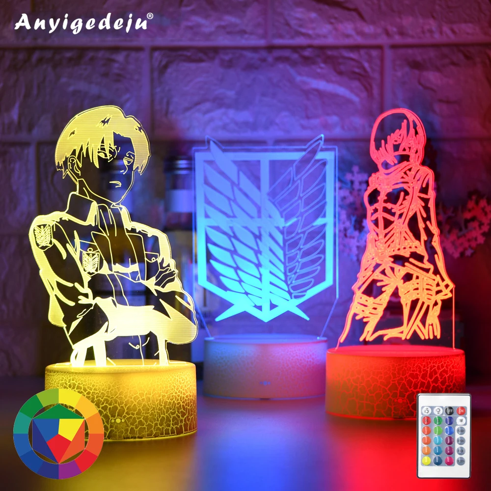 Details about   Anime Angriff auf Titan Nightlight Led Logo Lampe Kids Home Dekor Boys Geschenk 