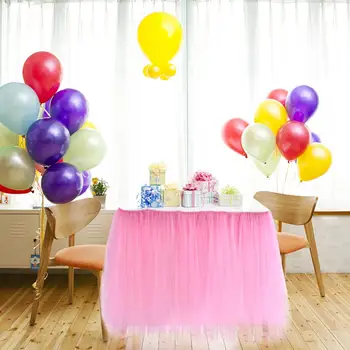 

Table Skirt Tutu Tulle blue Tableware Cloth Birthday party Halloween Banquet Wedding Party Table Skirt red Home Decor
