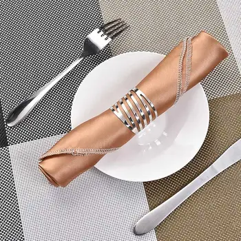 

12pcs Back Pattern Wedding Napkin Rings Table Decoration Hollow Out Family Gatherings Everyday Use Napkin Buckle Holder