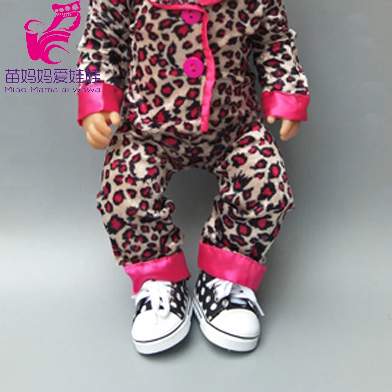 18 дюймов девочка кукла зима длинный рукав пижамный комплект одежда и штаны для новорожденных куклы комплект одежды для сна - Цвет: No 13
