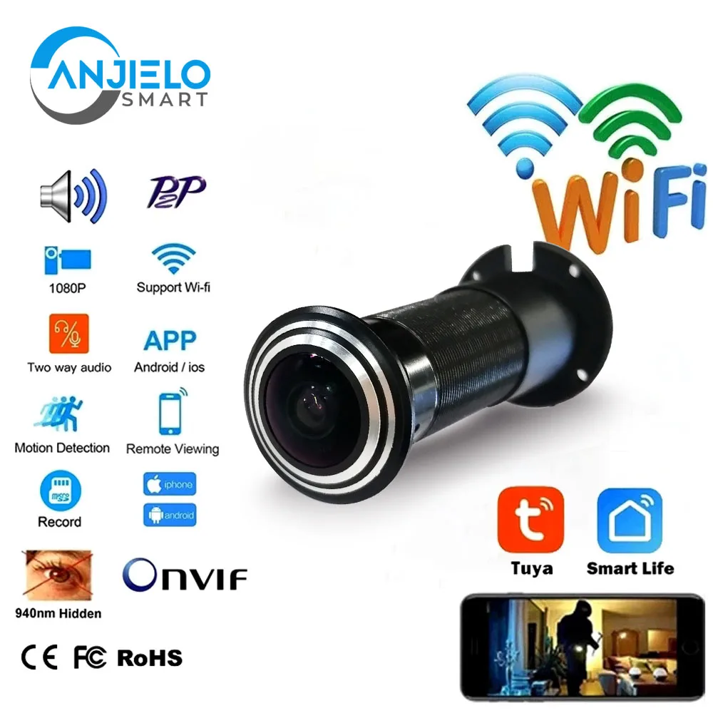 『Video Surveillance!!!』 1080P Wifi Peephole Camera Twoway Audio Door