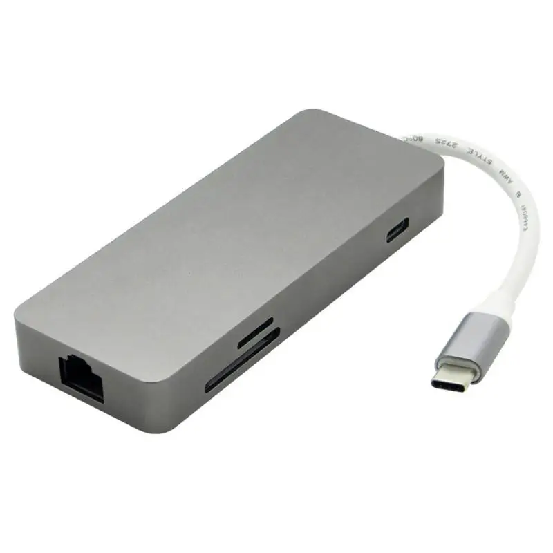 7 в 1 USB 3,1 концентратор type C Зарядка USB 2,0 USB 3,0 2K HDMI LAN переходник для sd-карт
