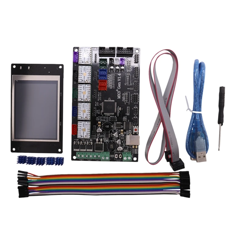 Материнская плата 3d принтера MKS GEN V1.4 плата управления совместима с Ramps1.4+ TMC2209 V1.2x5 Драйвер+ TFT дисплей