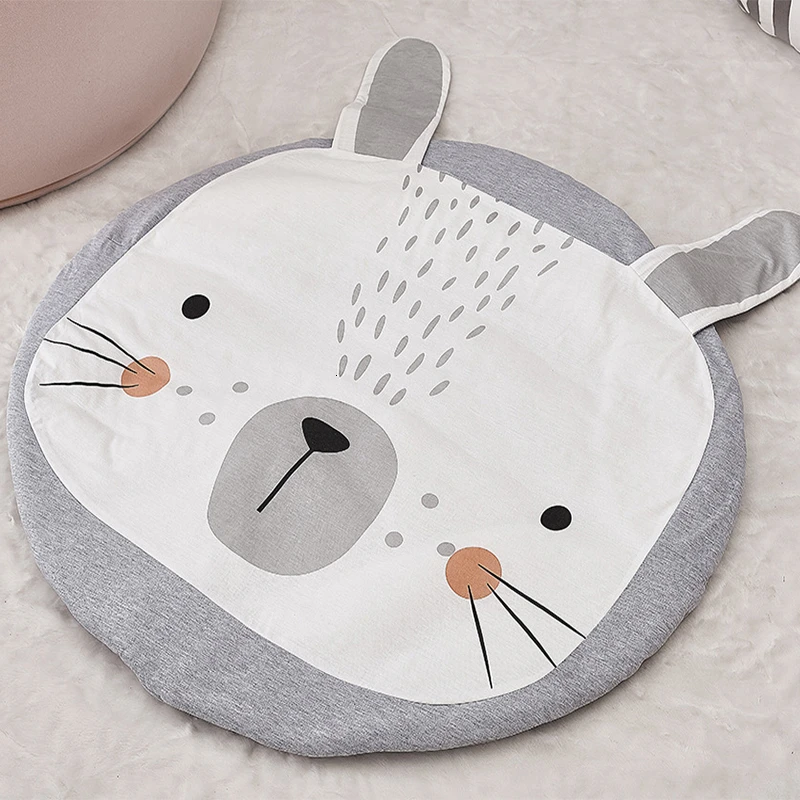 Koodykids, детский игровой коврик, мультяшный медведь, Лев, кролик, игровой коврик, детский игровой коврик, коврик для спортзала, хлопковые круглые коврики, 90 см, декор для детской комнаты