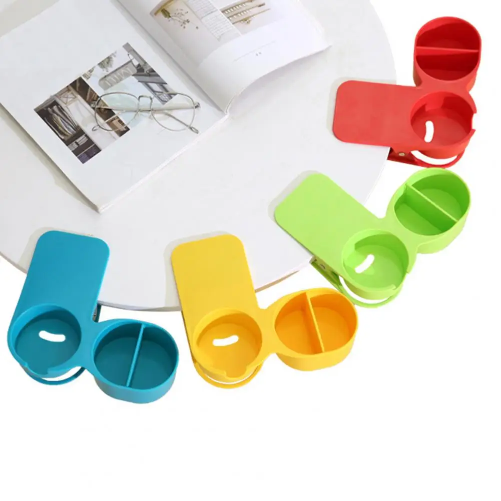 Cup Storage Holder 7 Solid Colors Creative Abs Cup Holder Clip Space-Saving With Storage Case Cupholder Desk Bottle Stand Clamp Office Accessories