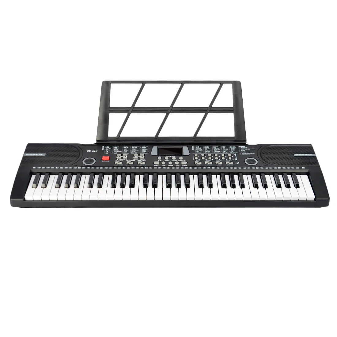 61 Ключ электронная клавиатура пианино с микрофоном и фортепиано оценка стенд музыкальная игрушка для детей BD-612-черный(с вилкой ЕС