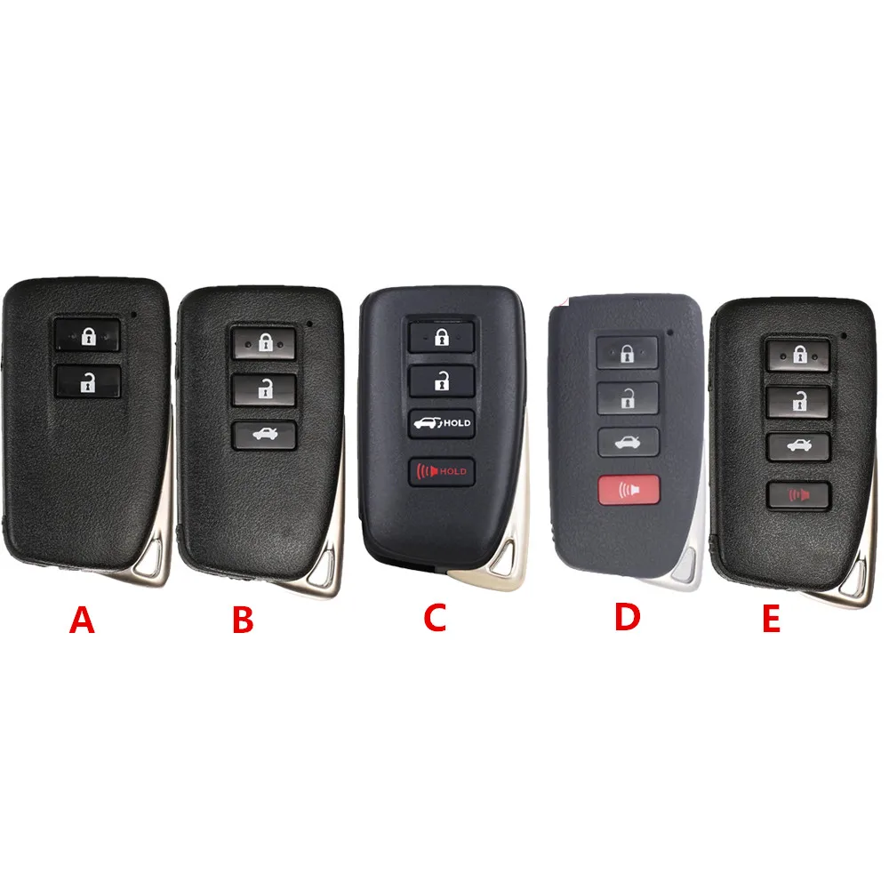 

KEYECU Replacement Smart Remote Key Shell Case 2/3/4 Buttons for Lexus ES250 ES300H ES350 GS350 GS460 2013-2017 With Uncut Blade