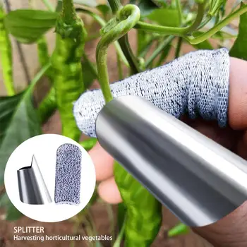 

Stainless Steel Thumb Knife Finger Protector Fruit Vegetable Harvesting Knife Plant Blade Scissors Cutting Rings Gardening Glove