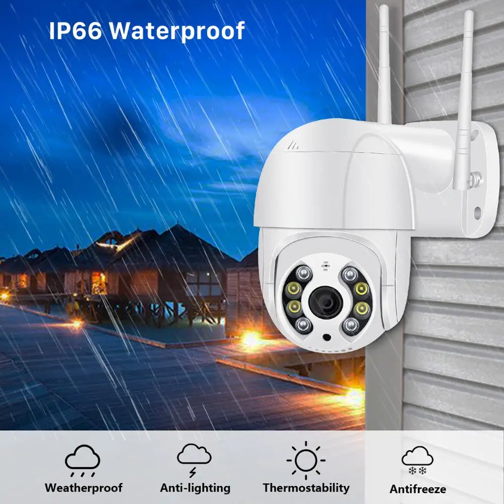 1080P HD 4X Zoom PTZ IP камера WiFi наружная Ai Обнаружение оповещения 3MP CCTV цветной ИК