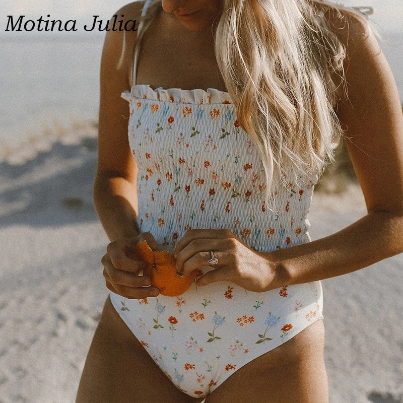 Женское боди с оборками Motina пикантное в стиле бохо слитное бикини для отдыха |