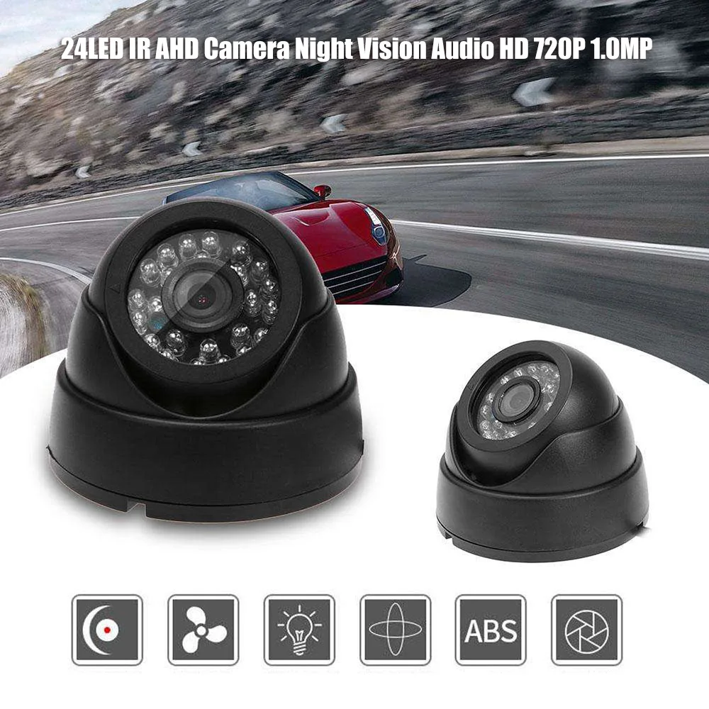Безопасности Камера 24LED IR AHD camera Ночное видение аудио HD 720P 1080 1.0MP 2.0MP видеонаблюдения Купольная Камера с IR-Cut фильтром черного цвета - Название цвета: 720P-PAL