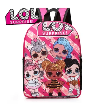 

New 2019 Print Cartoon Style Backpack Girl Cute Bag LOL Surprise Doll Double School Backpack For Teenage Girls