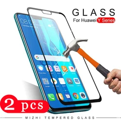2-Pack Premium Tempered Glass Screen Protector for Black (Y7 pro 2019)