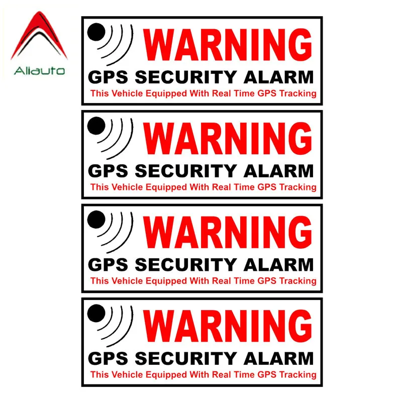 Aliauto 4 X Caution Mark Reflective Car Sticker Warning Gps Security