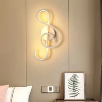 Modern Minimalist Wall Lamps Living Room Bedroom Bedside Luster AC90V-260V LED Indoor black white Lamp Aisle Lighting decoration
