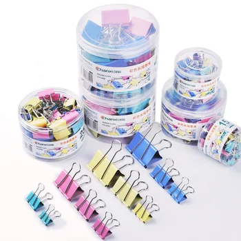 

60pcs/barrel Office supplies color long tail clip black metal stationery Phoenix paper clip dovetail clip bill small clip 19mm