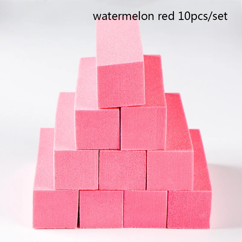 Four Lily Mini Nail Files Sandpaper Buffers Square Block Sponge Emery Board Colorful 100/180 Grit Disposable Nail Polish Set