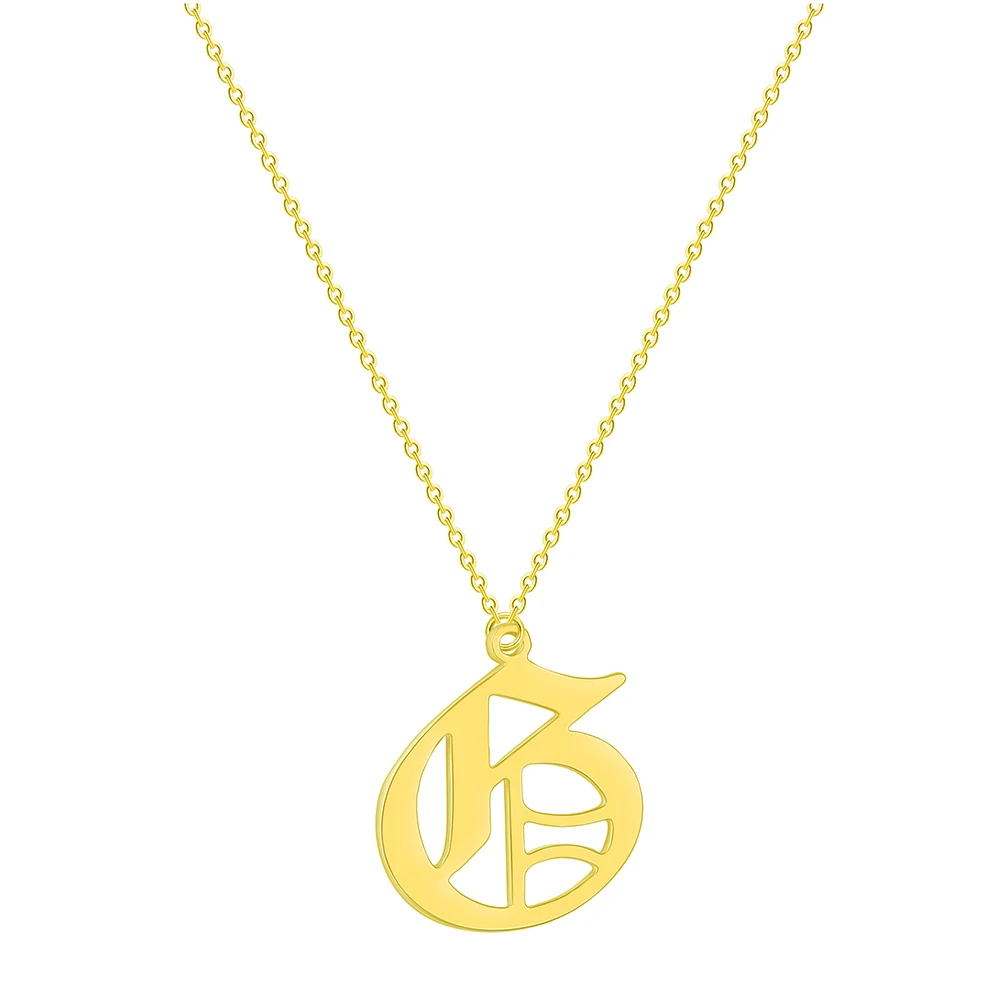 G QIMING Fashion Hip Hop Wood Letter P Pendant Necklace Men Luxury Brand Boho Gold Long Necklace Women Accessories - Окраска металла: G