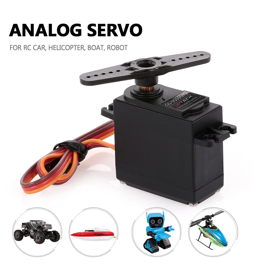 

GOTECK GS-5509MG Metal Gear Analog Servo Double Ball Bearing For RC Car Helicopter 12KG 0.25Sec 320mA at Stop 2000mA At No Load