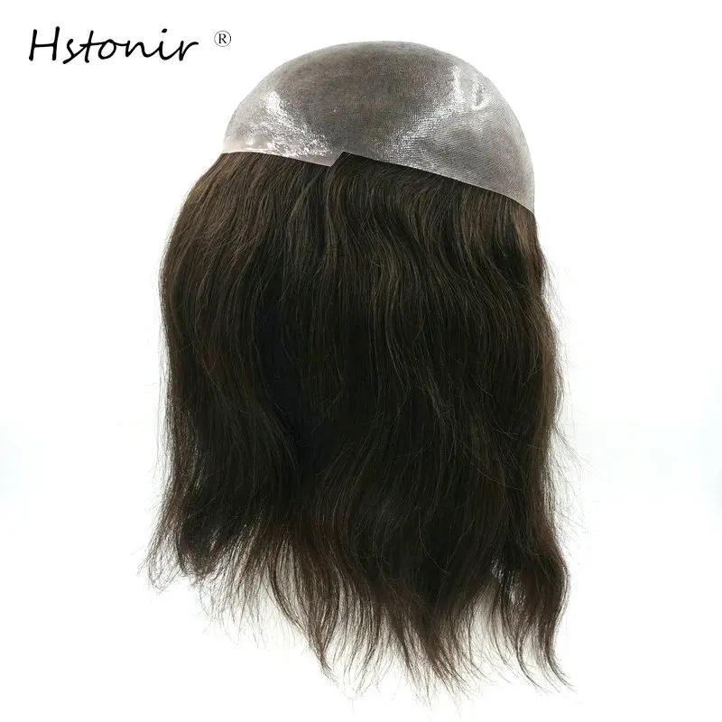 Hstonir женские волосы Топпер тонкая кожа индийские Реми настоящие система