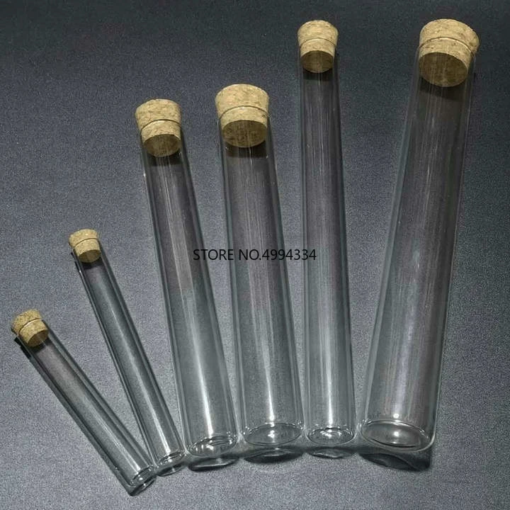 

Free Shipping/100pcs 15x100mm Flat bottom Glass Test Tube with cork stopper for School Glassware