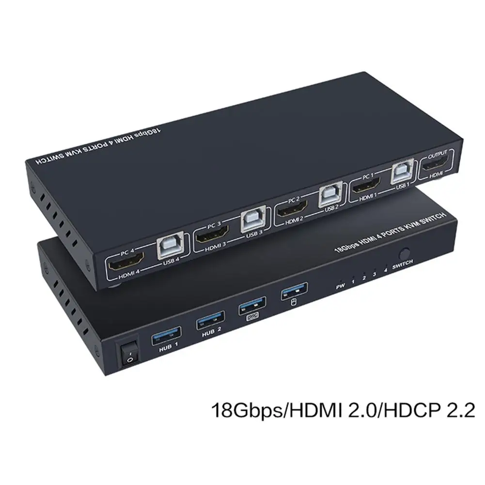 type c to usb 4 Port HDMI KVM Switcher Converter Computer Keyboard Mouse Monitor USB Sharer 1