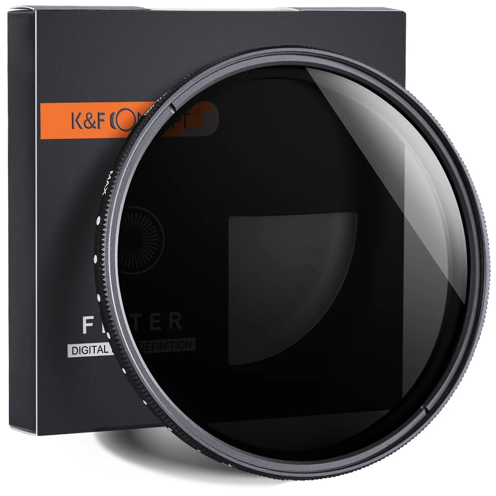 K & F CONCEPT Регулируемый ND2 до ND400 ND фильтр объектива 37 мм 55 58 62 67 72 77 95 Тонкий Фейдер