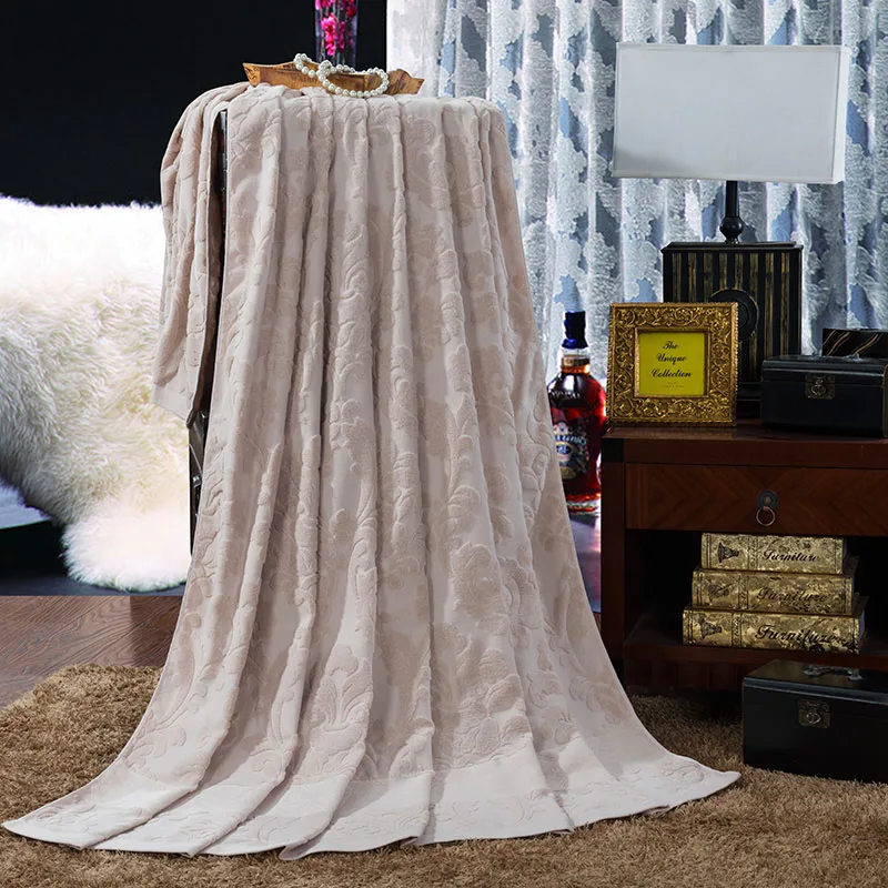 

Terry Towel Blanket Vintage Flower Shape Bathroom Towel Towelling Coverlet Sofa Throw Blanket Air-conditioned Car and Room Quilt