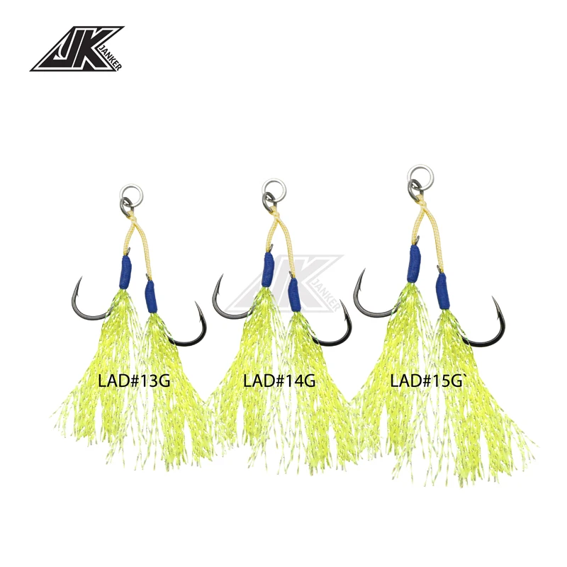 JK Assist крючок микро джиг крючки 13 14 15 Shore jigging морские рыболовные двойные крючки кевларовая линия твердое кольцо Mustad маленький рыболовный крючок