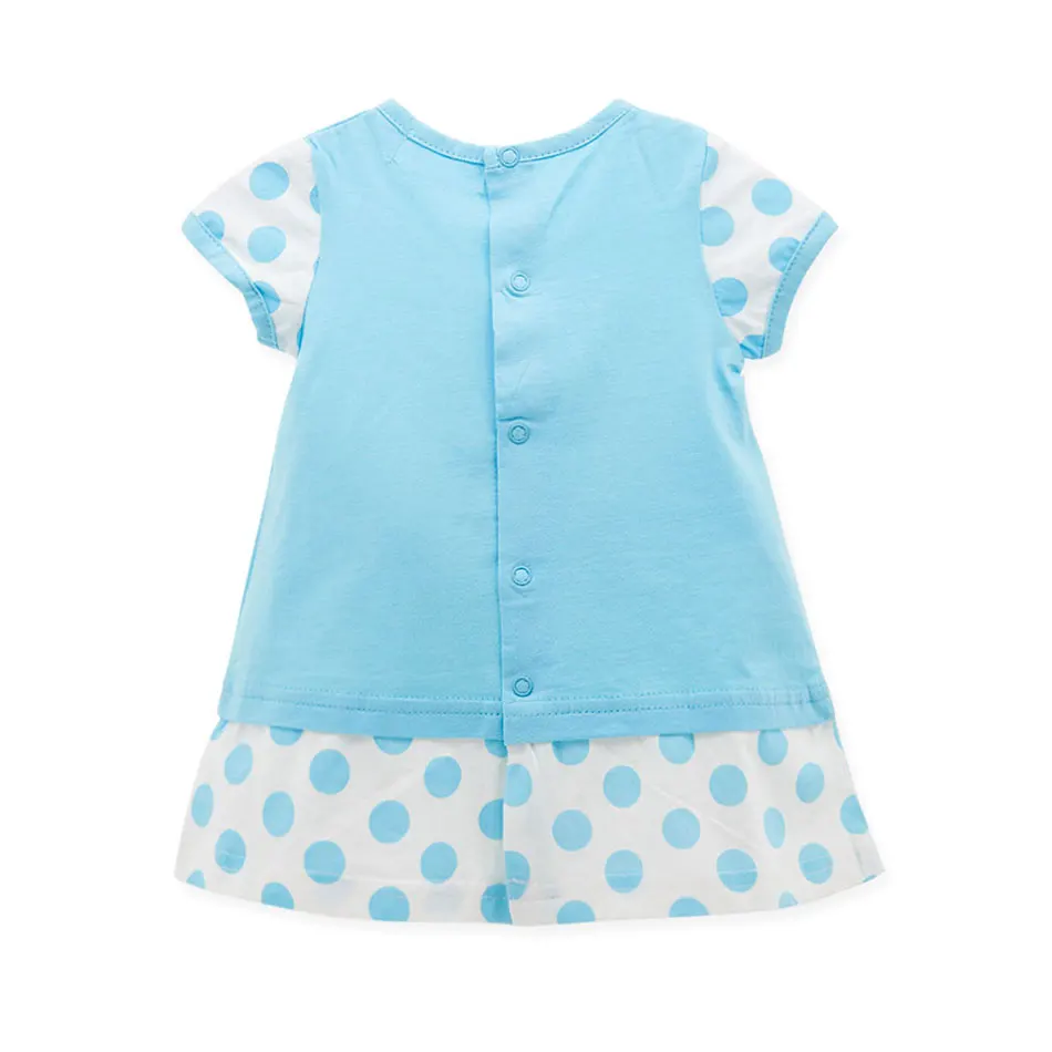 Honeyzone/платье для маленьких девочек vestidos robe Bebes Fille; Хлопковое платье в горошек с короткими рукавами; Roupa De Bautizo; голубое платье для дня рождения