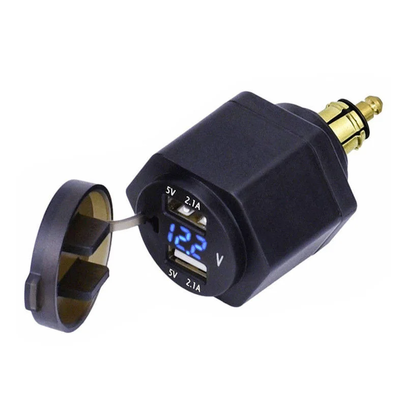

For BMW Charger Power Dual USB Cap Blue 1pc Universal 2-Ports Supply Adapter Socket Trim Car