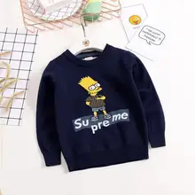 Детский свитер модный осенне-зимний стильный двухслойный хлопковый свитер-пуловер для мальчиков 19 утепленный детский свитер