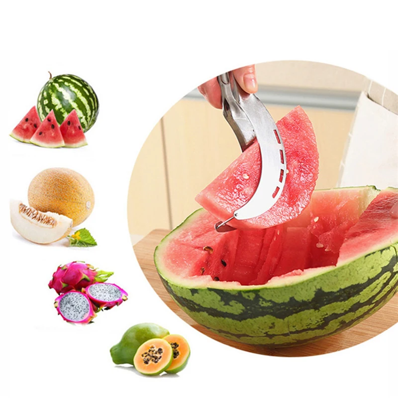 Stainless steel watermelon slicing knife cutting knife corer fruit and vegetable kitchen accessories watermelon spoon kitchen knife fruit slicer fruit knife food slicer