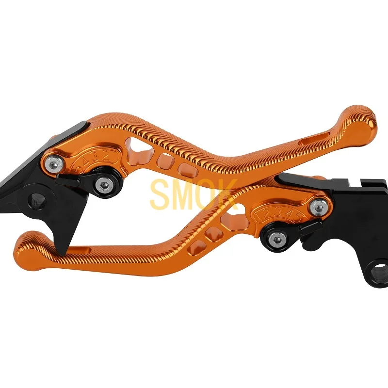 SMOK 3D противоскользящие тормозные рычаги сцепления для Kawasaki ZX7R/ZX7RR 1989-2003 ZX9 1994-1997 FJR1300 2003 Регулируемый ЧПУ алюминиевый сплав - Цвет: Оранжевый