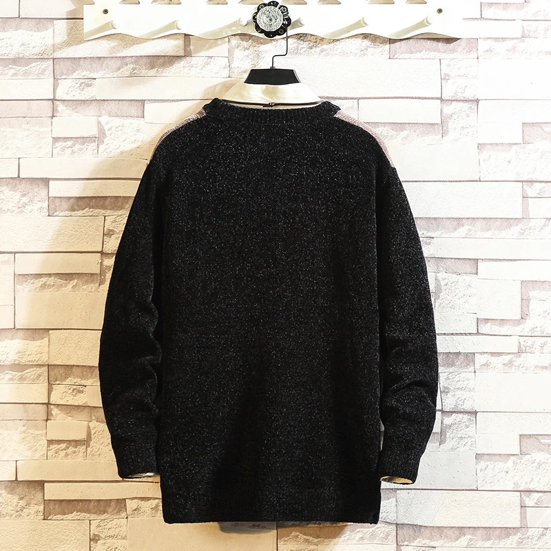 Winter Sweater Men's Warm Slim Fashion Contrast Color Stitching Casual Knit Sweater Man Wild Long-sleeved Pullover Men Clothes Winter Sweater Men's Warm Slim Fashion Contrast Color Stitching Casual Knit Sweater Man Wild Long-sleeved Pullover Men Clothes