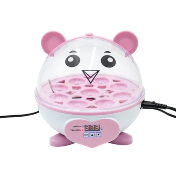 

Lovely pink incubator 9 Eggs Semi-automatic Incubation Brooder Cartoon Hatching Machine Manual Egg Turn Incubator