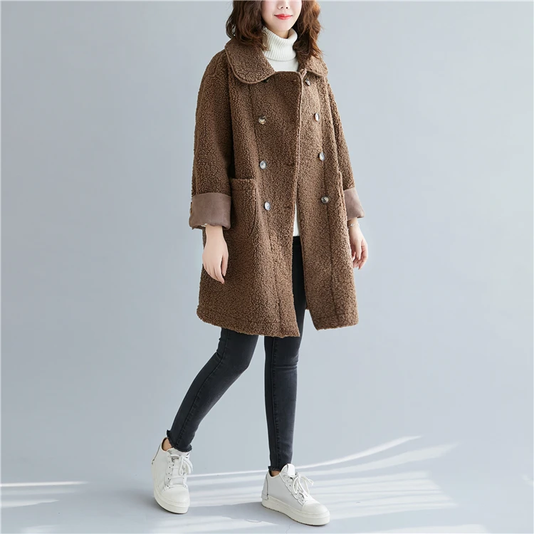 Большой размер, Осень-зима, женская мода, элегантная флисовая верхняя одежда, топы для девушек, женщин, плюс размер, длинный рукав, теплый кардиган, куртка, пальто