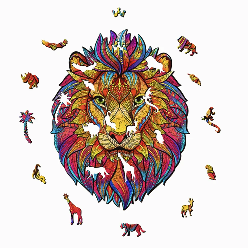 Rompecabezas de madera para niños y adultos, juguete interactivo para niños y adultos, con forma única